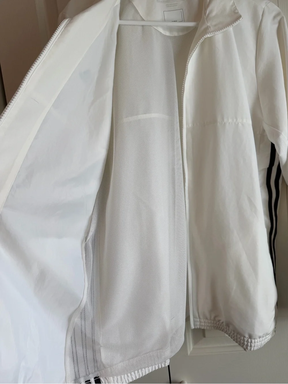 adidas White Team Sports Track Jacket with Black Accents